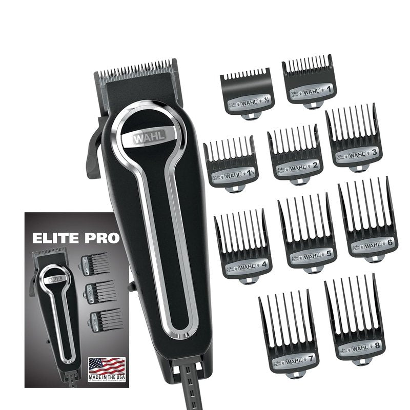 Wahl USA Elite Pro Hair Clipper - High-Performance Corded Grooming Kit for Men | Model 79602M