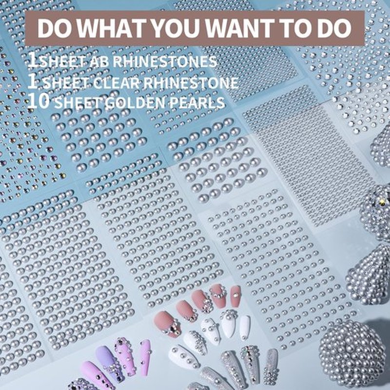 Teenitor 2582Pcs Silver Hair Jewels and Hair Gems Silver Face Gems Face Jewels Self Adhesive Hair Gems for Face, Hair, Makeup, Body 3/4/5/6/8MM