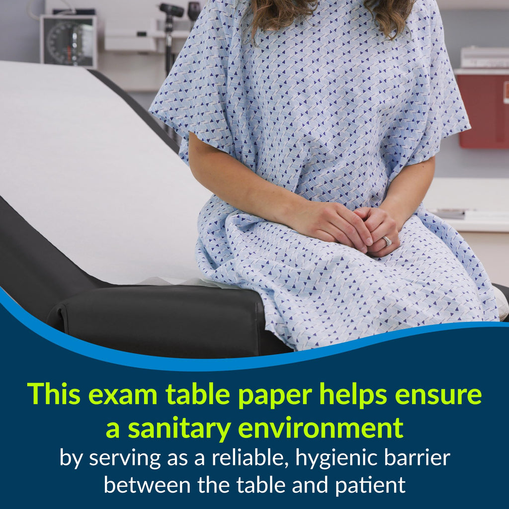 TIDI 617 Avalon Exam Table Paper, White, 21” x 125’ (Pack of 12) ― Standard Crepe Paper ― Hygienic Barrier ― for Medical Offices, Exam Rooms, Daycare Centers, Spas, Tattoo Studios ― Medical Supplies