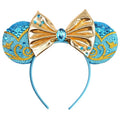 zhezesmila Sparkling Mouse Ears Sequin Bow Ears Headband for Women Dazzling Princess Hair Band Headwear for Princess Costume Theme Birthday Party