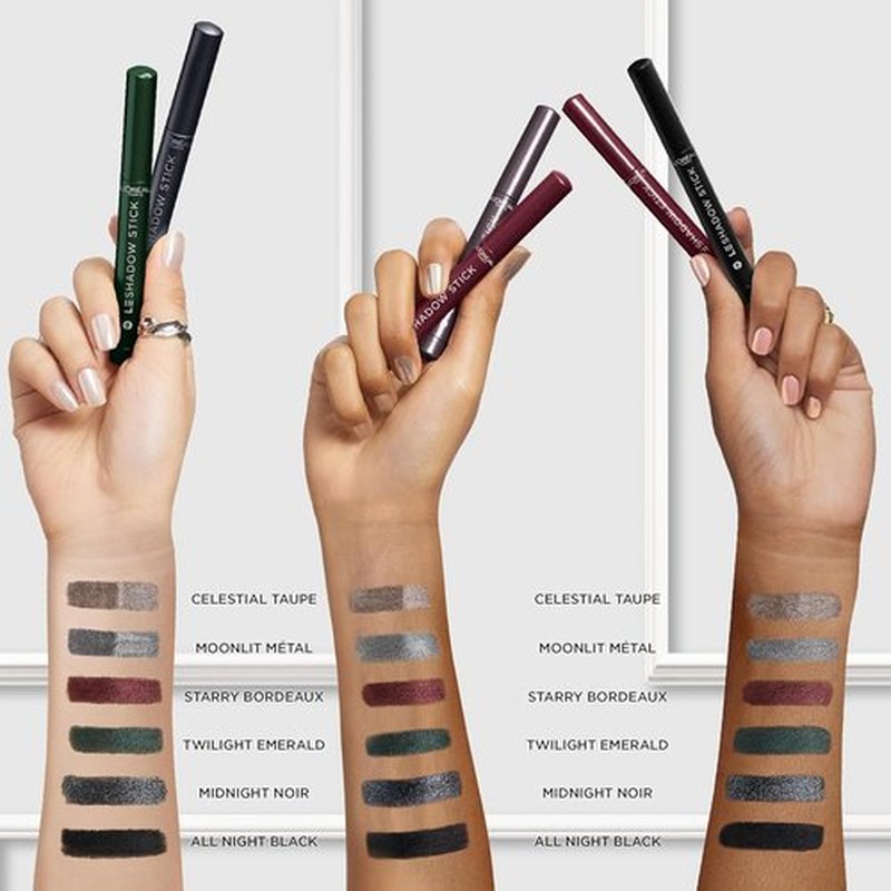 L'Oreal Paris Makeup Le Shadow Stick Eyeshadow - Blendable, Smudge-Resistant, Smokey Cream | 490 All Night Black