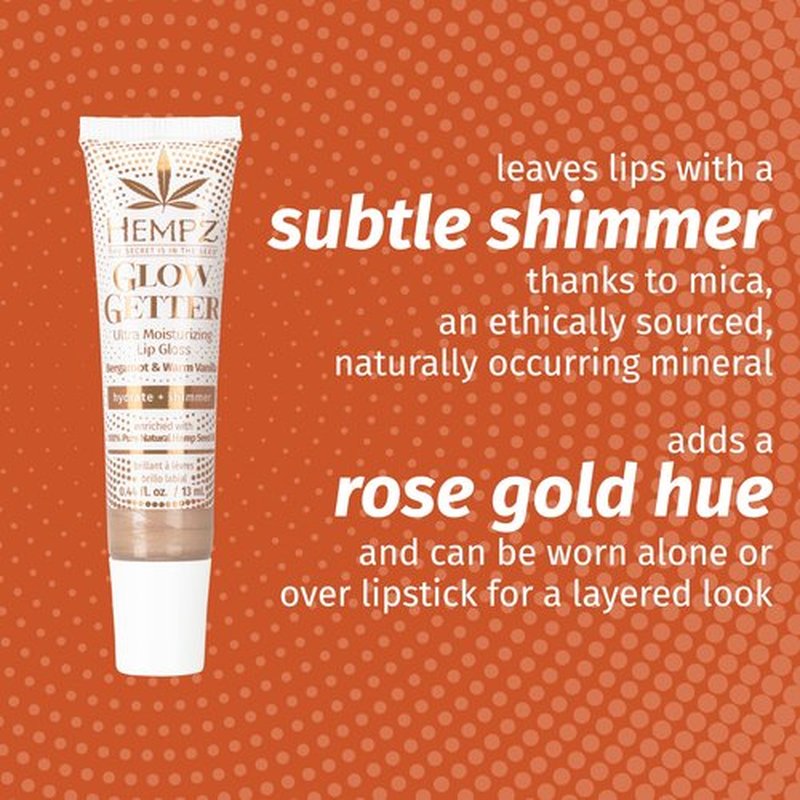 Hempz Frosted Glow Kit, Illuminating Mini Body Lotion and Shimmer Lip Gloss Duo, Limited Edition Glitter Gift Set, 2.25 oz and .44 oz