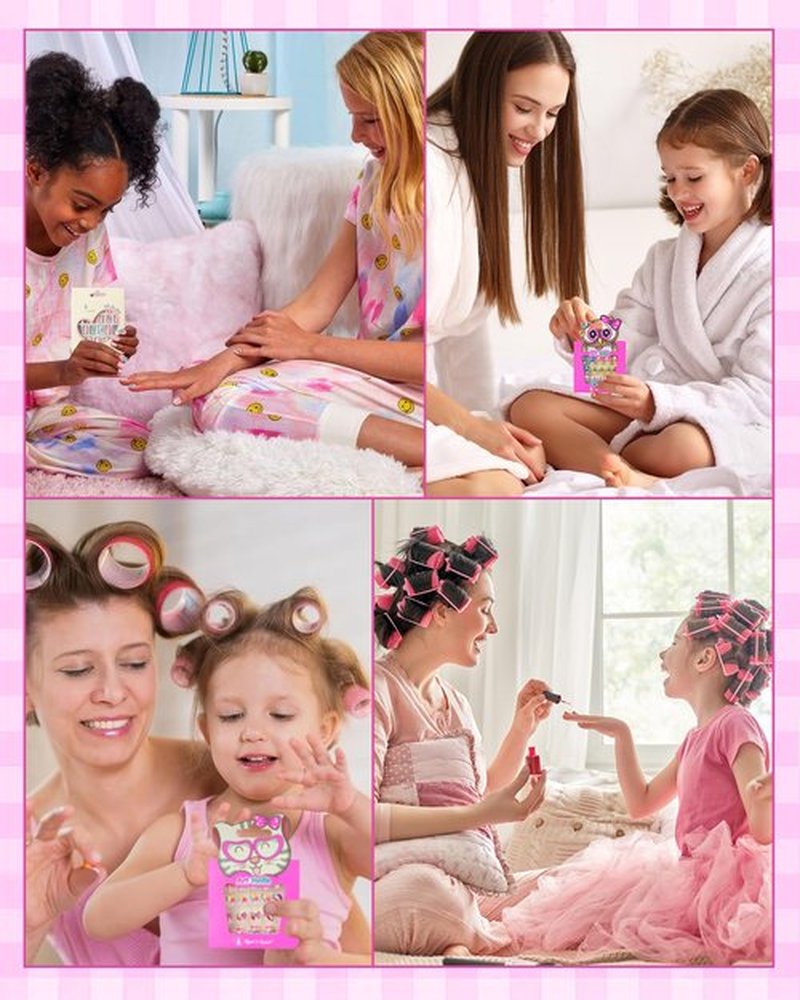 6-12 Years Press on Nails for Girls,3D French Fake Nails Kit with Jelly Adhesives & Builder Glue, 24pcs Reusable Glitter Full Cover Stick on Nails for Tweens
