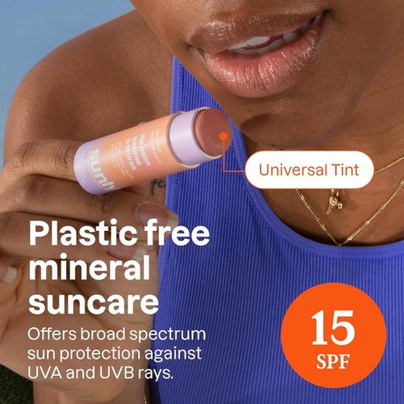 ATTITUDE Lip Balm - Plastic-Free SPF 15 Sun Protection | EWG Verified, Vegan, Coconut, 0.3 Oz