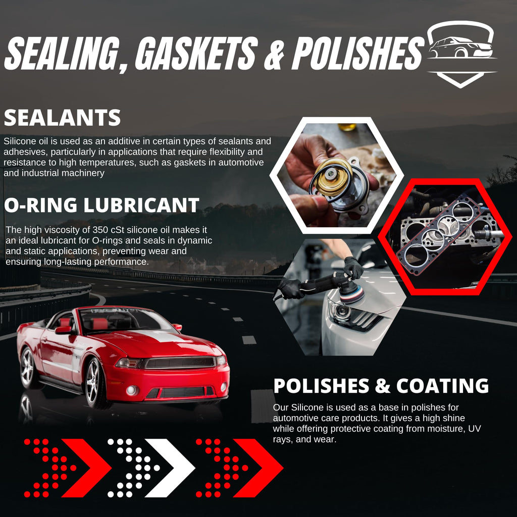 Silicone Oil 350 CST | Premium-Quality Lubricant for Industrial, Automotive, and Cosmetic Applications - 1000mL (32 Fl Oz)