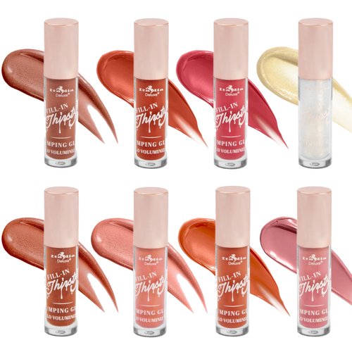 Glam Lux Beauty Bundle Italia Deluxe Fill-In Thirsty Plumping Gloss set of 8 hydrating & shiny fuller lips