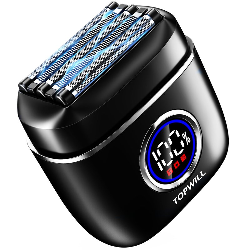 Electric Razor for Men, 5-Blade Portable Foil Shaver for Travel, High-Speed Motor for Beard & Mustache Close Shave, Wet/Dry Use, Cordless USB-C Rechargeable, Black