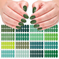 DANNEASY 16 Sheets Green Nail Wraps for Women Full Nail Polish Stickers Fresh Color Self Adhesive Nail Polish Strips Glitter Nail Strips Gel Fingernail Sticker Nails with File, Cuticle Stick