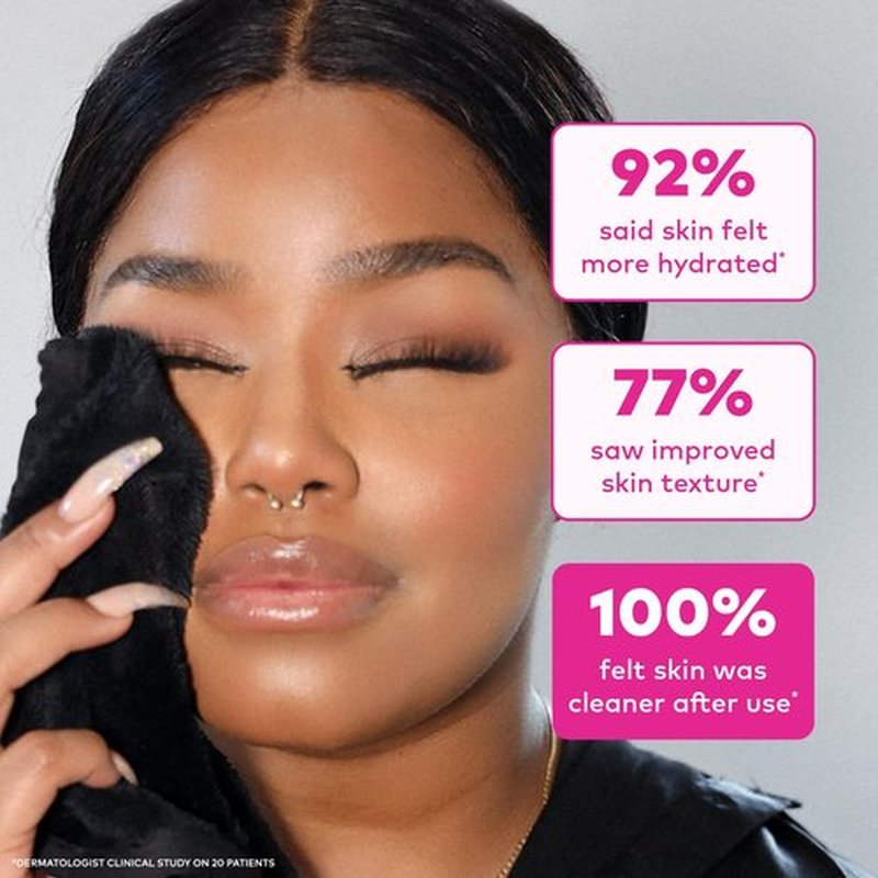 The Original MakeUp Eraser Mini PRO 5-pack, Erase All Makeup With Just Water, Including Waterproof Mascara, Eyeliner, Foundation, Lipstick, Sunscreen and More! Chic Black, 5ct
