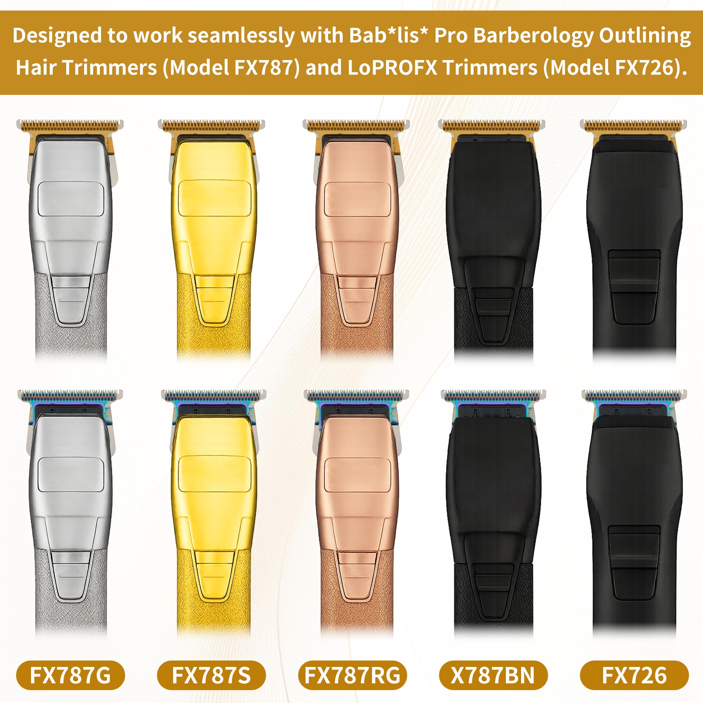 Trimmer Blade Replacement FX707Z - Ultra Precise Stainless Steel Long-lasting Trimmer Blades with Seamless Design, Self-Cleaning Grooves, and Storage Case, Compatible with FX707/FX787/FX726