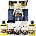 SpaLife Luxury Spa Sandalwood Gift Set for Men - 7-Piece Body Wash & Skincare Bundle | Cleansing, Moisturizing, Exfoliating