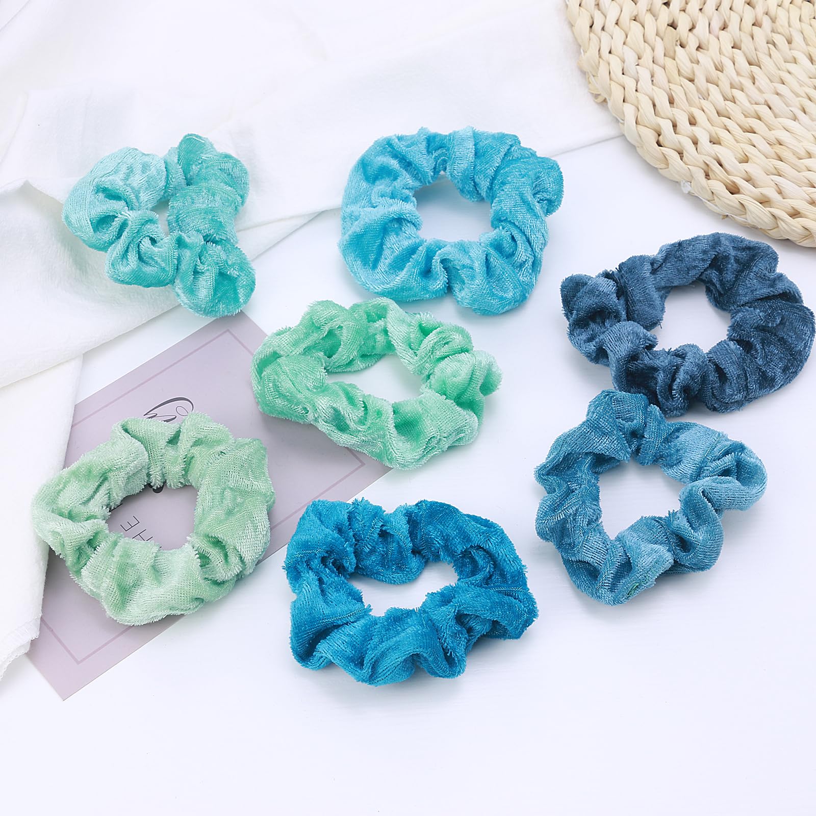 Velvet Scrunchies for Women - 75 Pcs Hair Scrunchies for Girls - No Damage Hair Ties for Thick Thin Hair - Soft Ponytail Holders Bulk Gift for Women