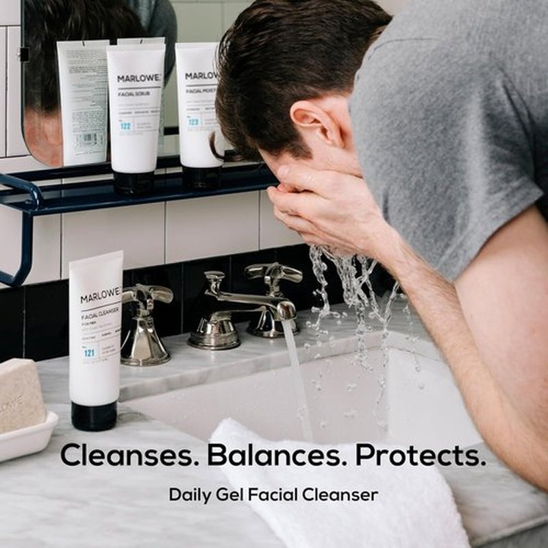 Marlowe. No. 121 Facial Cleanser - Daily Men's Face Wash with Natural Extracts & Antioxidants, 6 oz