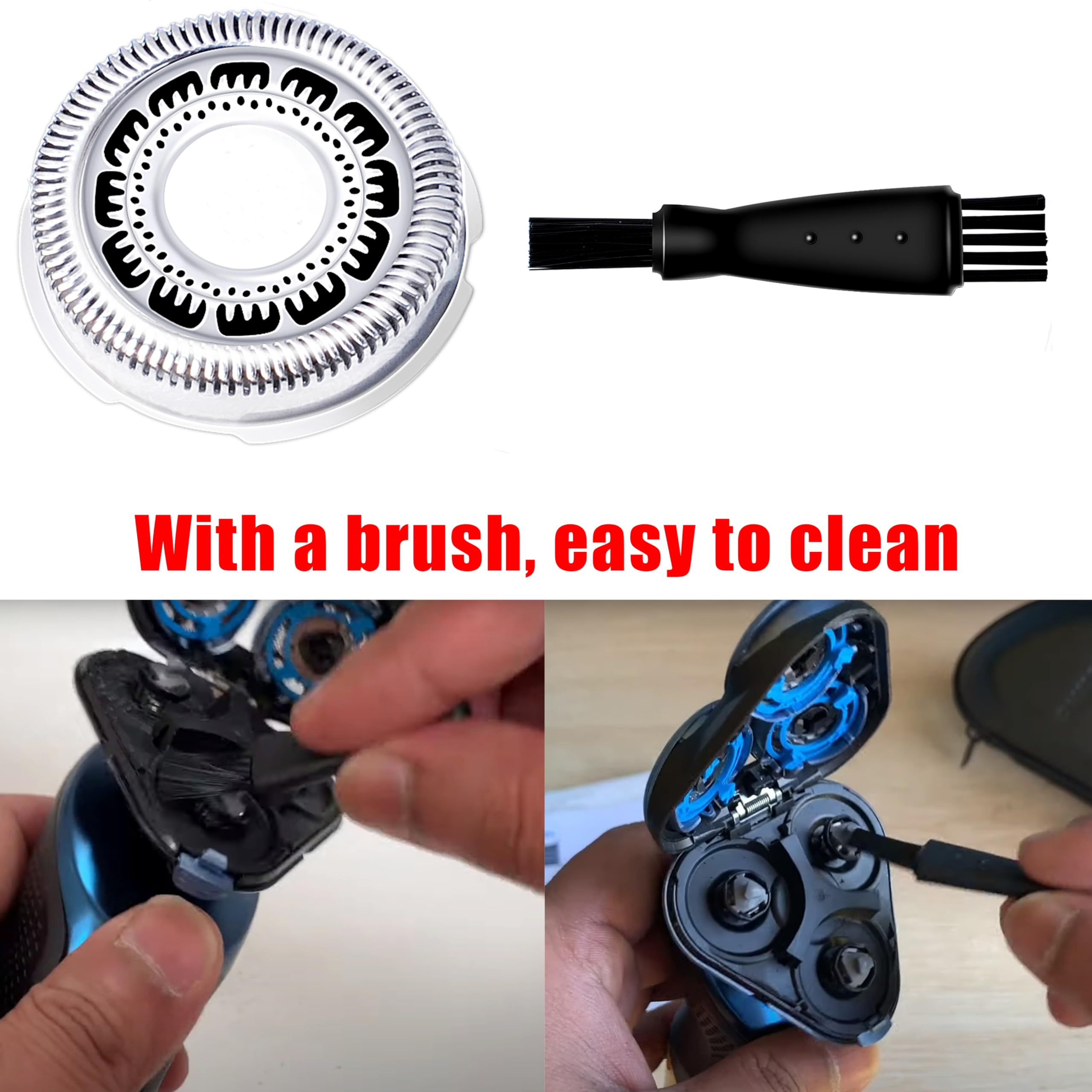 SH60/72 Replacement Heads Compatible with Philipsi Norelcoo Series 6000 Shaver, SH60 Shaving Replacement Head for Philipsi Razors S6820, S6810, S6850 S6880/81