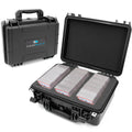 CASEMATIX Waterproof Graded Card Storage Box for 100 PSA, BGS, CSG Sports Cards – IPX7 Protective Holder Case Fits PSA Slabs and Toploaders With Dividers – Durable Collectible Card Case