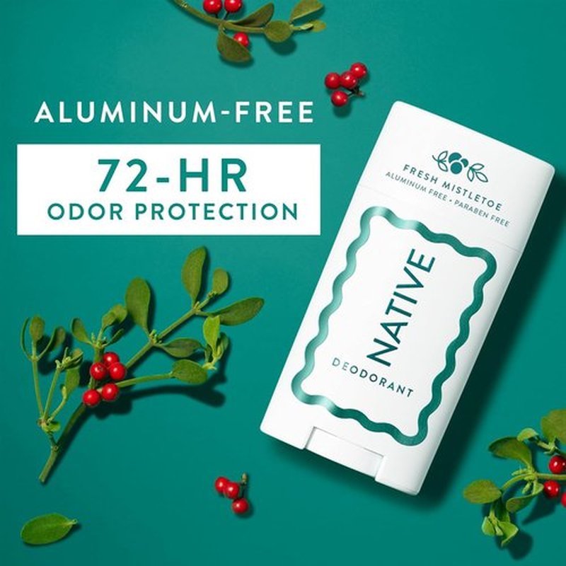Native Deodorant - Holiday Edition Fresh Mistletoe Scent | 72-Hour Odor Control, Aluminum-Free, Unisex