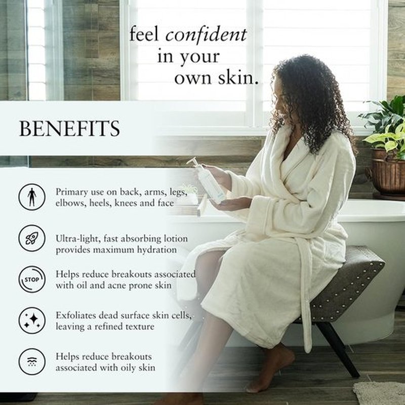 Perfect Image Gly + Sal Exfoliating Body Lotion - 8% Glycolic & 2% Salicylic Acid with Green Tea & Papaya, 8 oz
