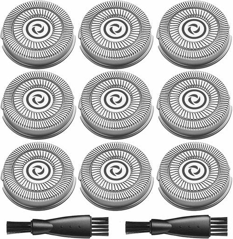 Skiennix Replacement Blades for Electric Razor - 9 Pack Heads with 2 Cleaning Brushes