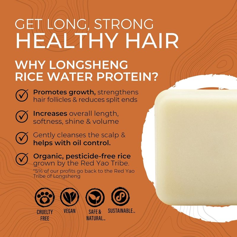Viori Native Essence Conditioner Bar - Handcrafted Organic Rice Water Formula for Nourished Hair