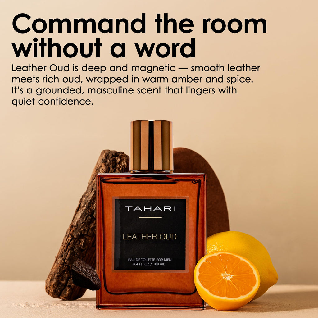 TAHARI Leather Oud Eau de Toilette for Men Bergamot Leather & Amber 100 ml