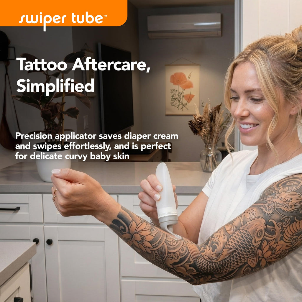 Eli & Ali Swiper Tube - No-Touch Cream Applicator with Refillable Silicone Cream Dispenser for Sunscreen, Diaper Rash, Tattoo Aftercare, Nipple, Progesterone & More - TSA Friendly - Grey, 1 Pack