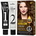 Herbishh Korean Hair Dye Cream & Developer - Natural Brown | Ammonia-Free, 1-Minute Gray Coverage Kit (2.03 fl oz Each)