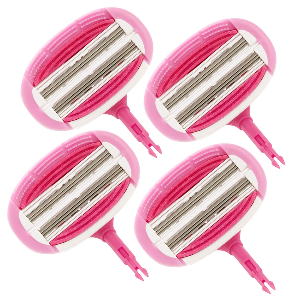 Aveline Smooth Razor Blade Refill 6-Blade Cartridges for Close Shave without Tugging, Pulling, Redness, or Razor Burns - for Sensistive Skin (4 Refills)