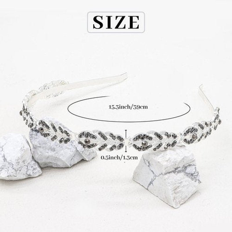 Oriamour Rhinestone Crystal Wedding Headband Bridal Headpieces Simple Design Bridal Headband