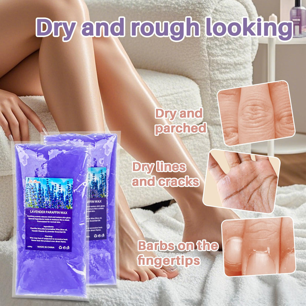 MAQIHAN 2 Pack Lavender Paraffin Wax Refills - Wax for Hand and Foot Spa