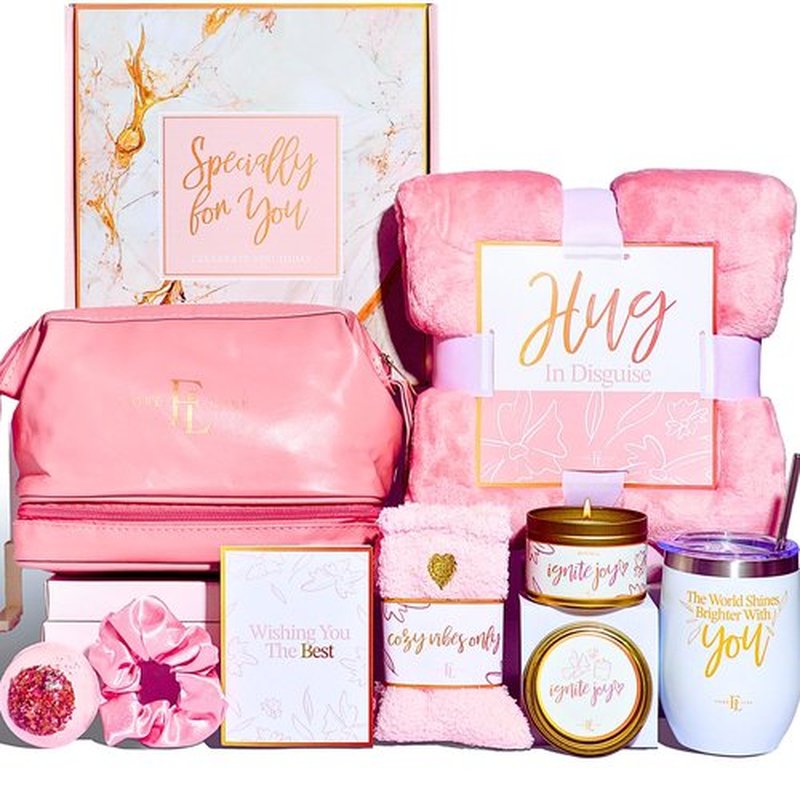 Self Care Gifts for Women – 10 Piece Care Package for Women, Birthday Day Gift Set, Relaxing Spa Baskets for Wife, Grandma, Sister, Hug in a Box, Thanksgiving, Women's Day, Christmas, Valentine