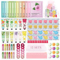 QIUFSSE 120 PCS Spa Party Supplies for Girls & Women,Spa Party Favors Include Face Masks Skincare,Hand Cream,Lip Balm,Eye Masks,Lip Mask,Foot Bath Bombs,Slumber Sleepover Party Supplies for Girls
