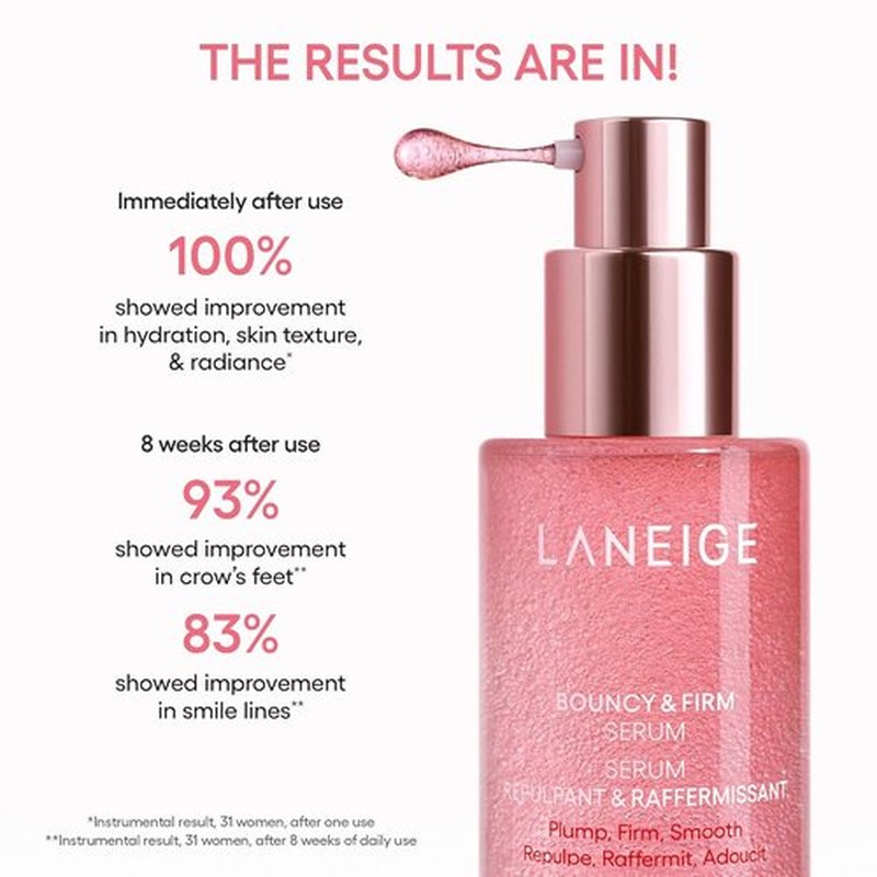 LANEIGE Bouncy & Firm Serum - Korean Collagen Serum with Peptides for Plumping & Hydrating Skin