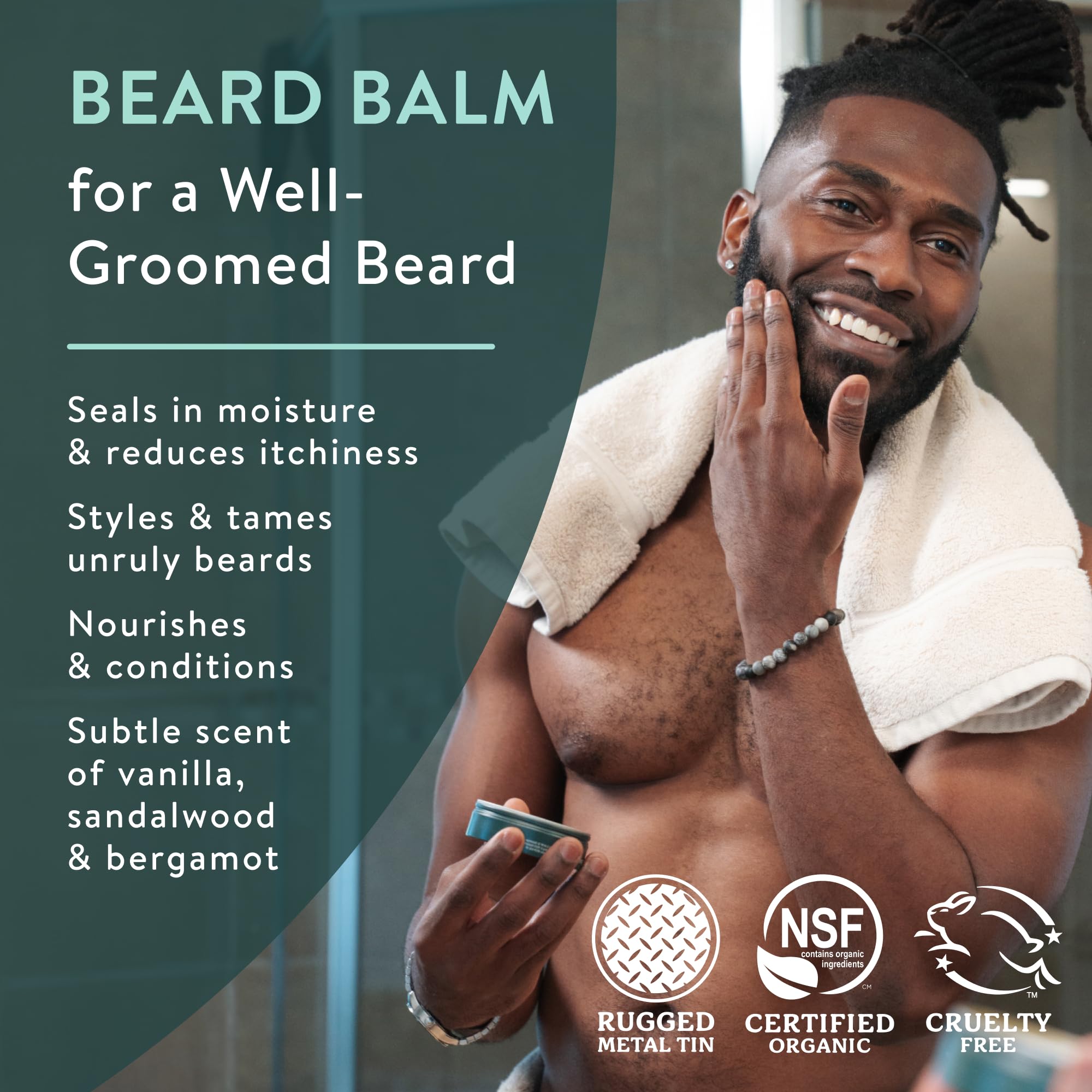 Badger - Organic Leave-In Beard Conditioner, Facial Hair Styling Balm, Non-Greasy Moisturizer and Treatment for Beards and Mustaches - 2 oz, 2 Pack