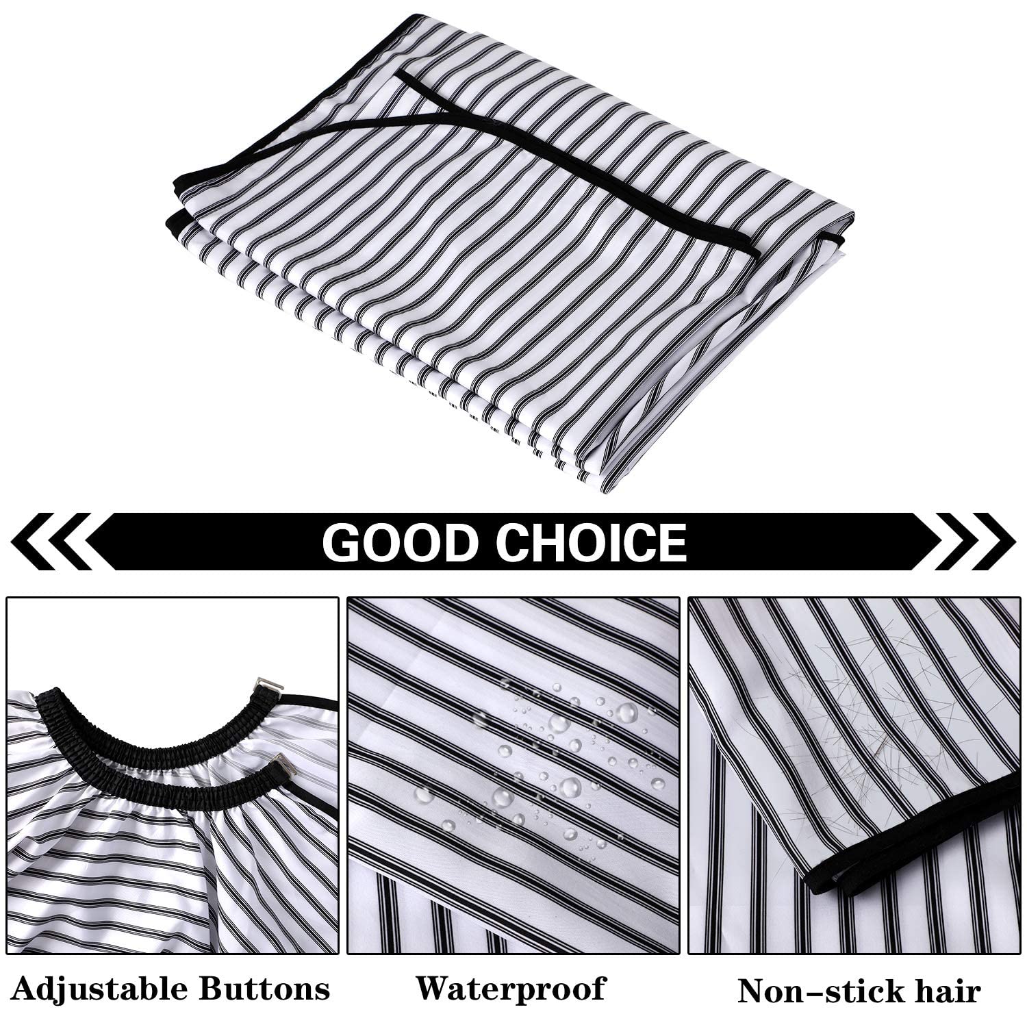 FEBSNOW Barber Cape Professional Hair Cutting Cape with Neck Duster Brush