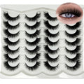 VOCOAK Cat Eye Lashes Natural Look Wispy Short Fluffy Fox Eye Lashes Strip Soft C Curl Natural Faux Mink Cateye Lash Strips Fake Eyelashes Bulk 14 Pairs
