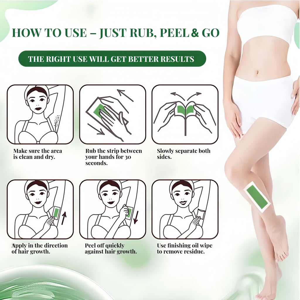 Wax Strips for Hair Removal, Waxing Kit for Women with Avocado Butter, 60 Count Face & Body Wax Strips for Bikini, Underarm, Leg, Lip & Eyebrow