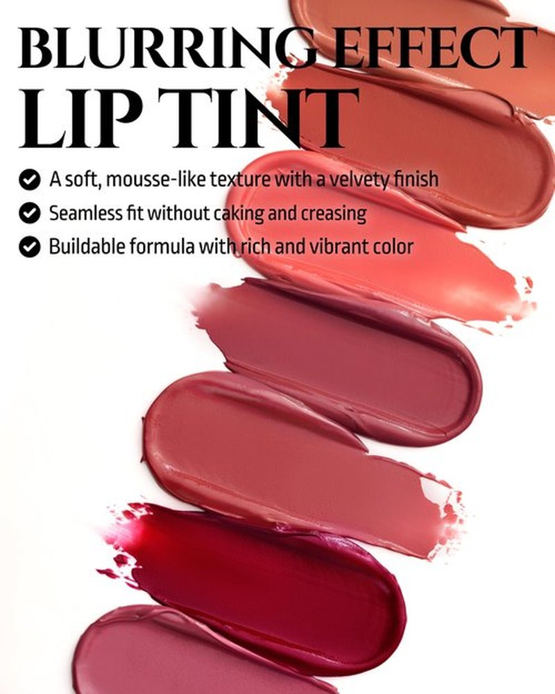 H HEVVY HEVVYMAKEUP Blurring Effect Lip Tint - Airy Velvet Matte Lips - Vegan, Longwear, Vibrant, Buildable Creamy Soft Texture - Korean Lip Makeup, Dear Sorbet, 0.13 fl.oz.