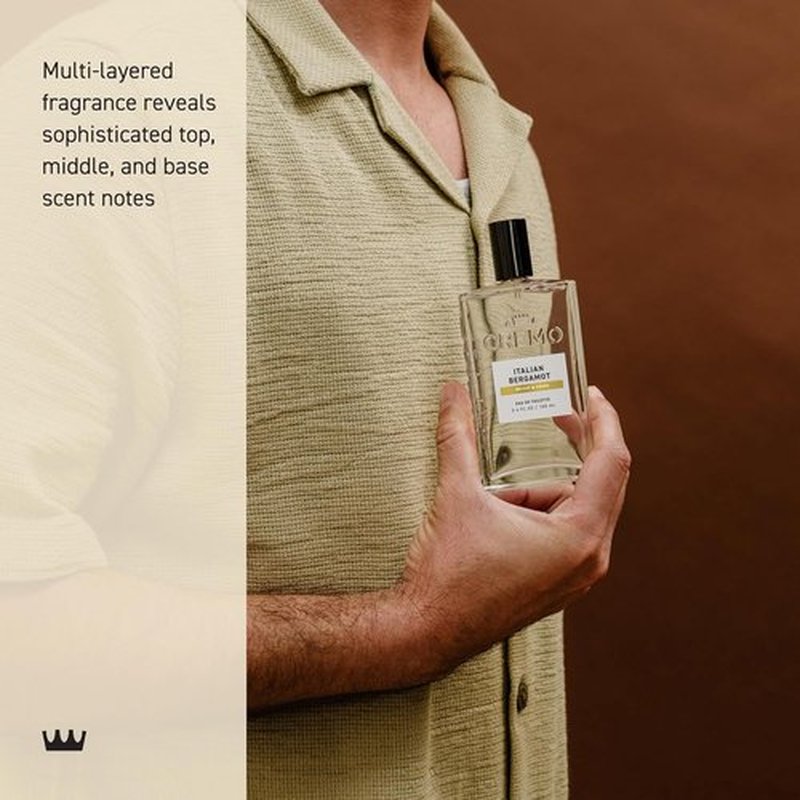 Cremo Cologne For Men - Italian Bergamot & Neroli Blossom Fragrance Spray | 3.4 Fl Oz Signature Scent