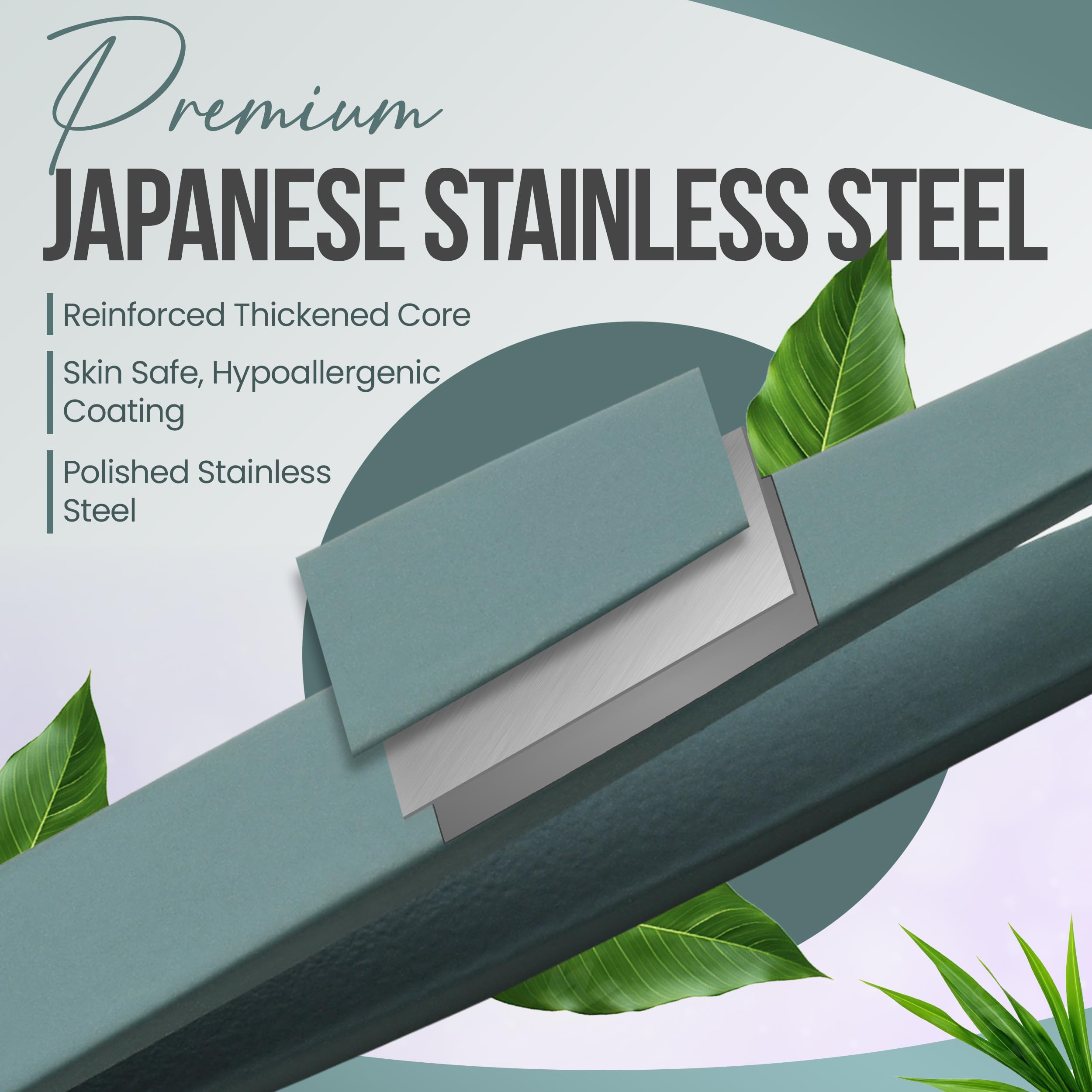 Professional Slant Tip Tweezers - Precision Stainless Steel Eyebrow Plucking Tool for Women and Men, Ingrown Hair Remover, Facial Hair Tweezers for Grooming (Olive Fog)