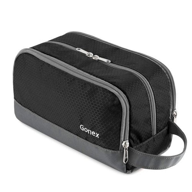 Gonex Travel Toiletry Bag - Durable Nylon Shaving Organizer in Black | Perfect for On-the-Go