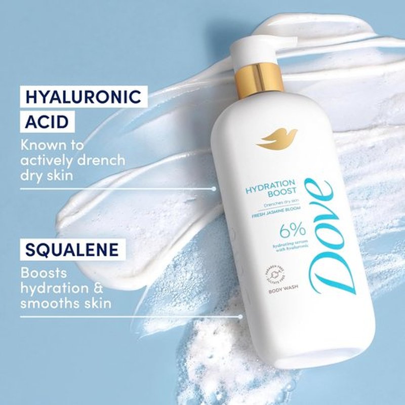 Dove Hydration Boost Body Wash - Deeply Moisturizing with Hyaluronic Acid | 18.5 Fl Oz