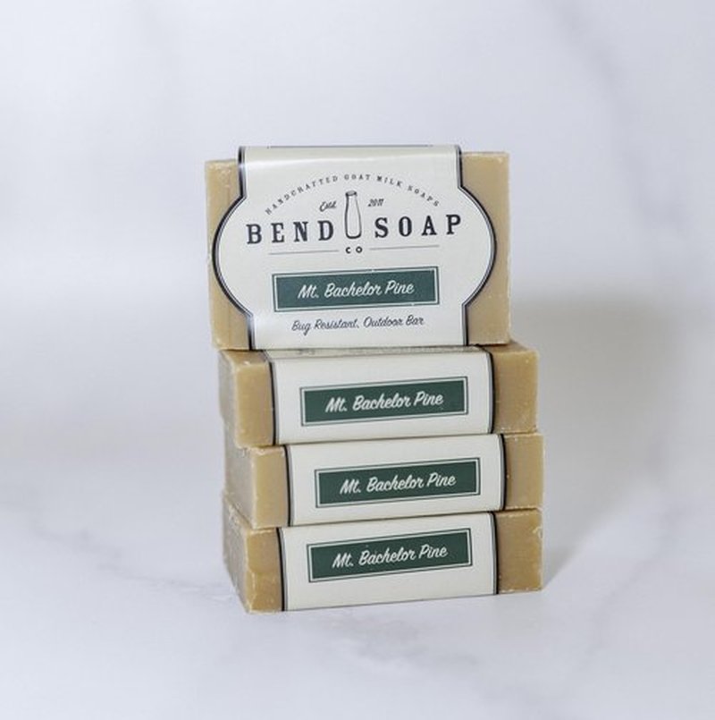 Bend Soap Company All Natural Handmade Goat Milk Soap for Dry Skin Relief, Mount Bachelor Pine, 4.5 oz Bars, 4 Pack