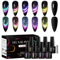 MEET ACROSS 8pcs Cat Eye Gel Nail Polish Set,Soak off UV LED Lamp Gel Nail Polish Cat Eye Gel Set (SET-7, 8pcs)
