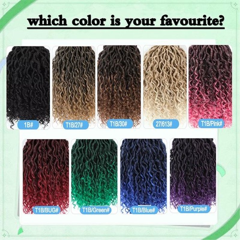 8 Packs Blue Goddess Faux Locs Crochet Hair for Black Women Pre-looped Long Bohemian River Locs Crochet Hair with Curly Ends Soft Locs Crochet Braids(30Inch, TBlue#, 8Packs)