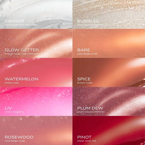 Fitglow Beauty Ceramide Hydra-Balm Lip Gloss | Hydrating Lip Serum with Peptides & Glutathione | Plumping & Anti-Aging Lip Treatment, Dry & Chapped Lip Repair | Vegan & Cruelty-Free | 12g - Watermelon