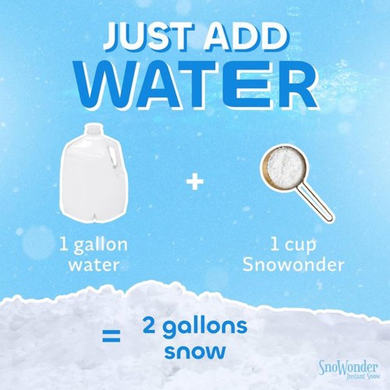 SnoWonder Instant Snow | Realistic Artificial Snow for Cloud Slime | 180 Gallons