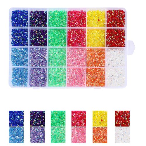 LIUDAMAI 33000PCS Jelly AB Resin Rhinestones 3mm Flatback Crystals Strass Glitters Stone for DIY Decoration Super Glitter Crystal Flatback Stones Bulk Rhinestone for Nail Art (C16)