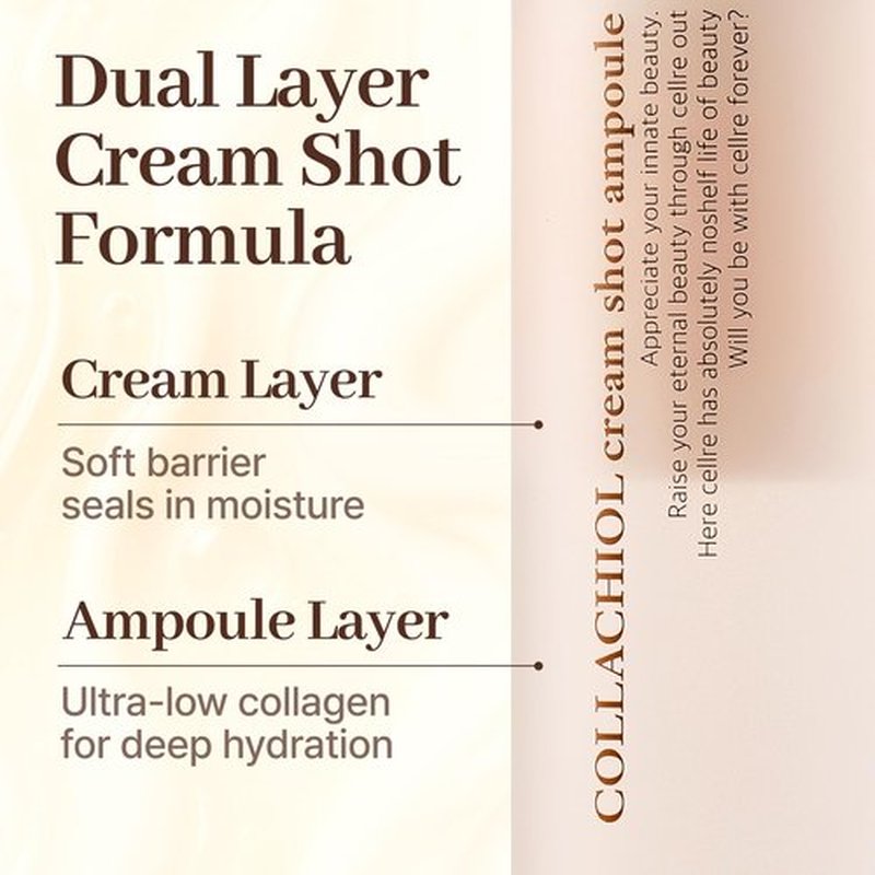 Cellre Collachiol Cream Shot Ampoule – 3-in-1 Toner, Serum & Cream Mist | Collagen + Bakuchiol Complex for Smooth, Moisturized, and Healthy-Looking Skin | 145 ml & Travel Size 55 ml