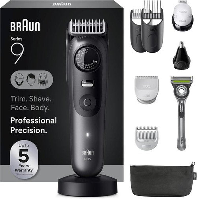 Braun Series 9 All-in-One Grooming Kit - Cordless Trimmer & Shaver for Men | Includes Gillette Labs Razor