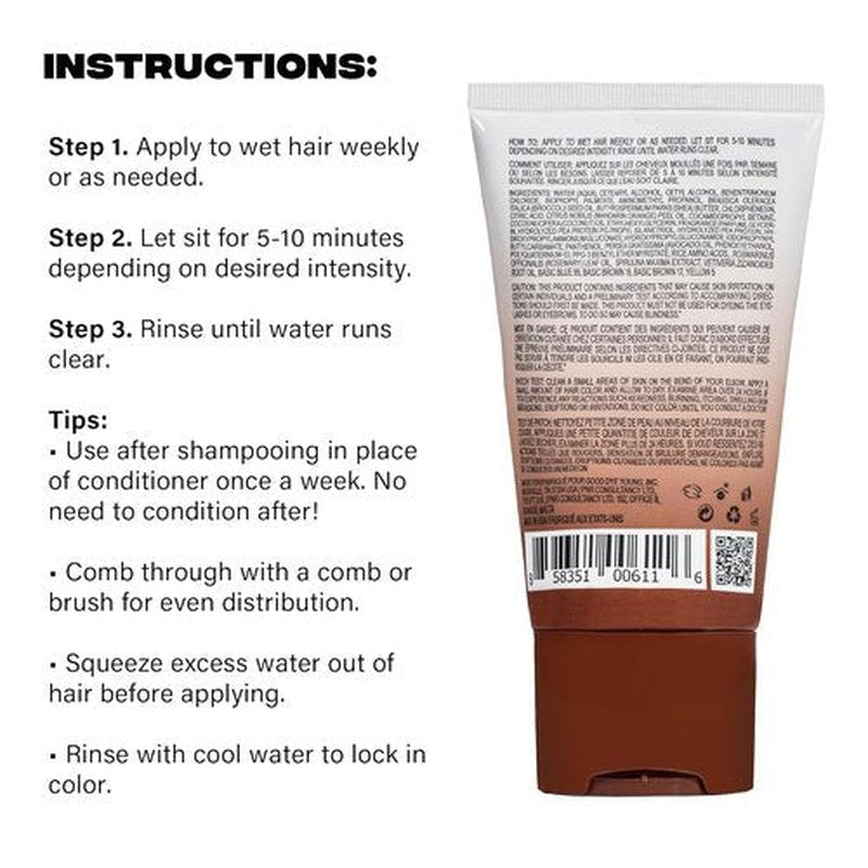 Good Dye Young Color Depositing Mask - Vegan Toning Treatment for Color-Treated Hair | Chocolate, 4 fl oz
